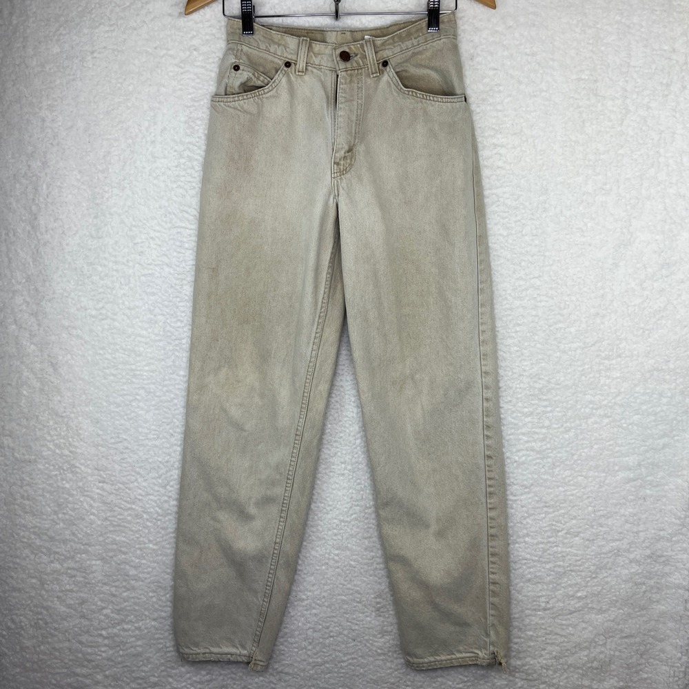 Vintage Levis 550 Relaxed Fit Tapered Leg Tan Khaki Orange Tab Jeans 28x32 1990